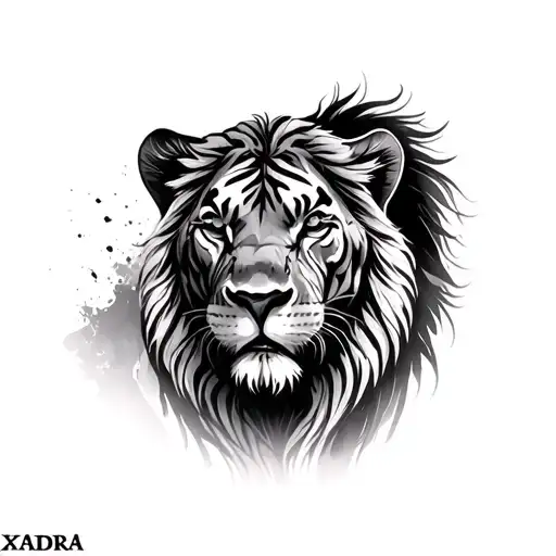 Bienveillance force caractère humain alexandra tigre lion tattoo design idea