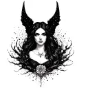 Lilith surrounded tattoo design idea