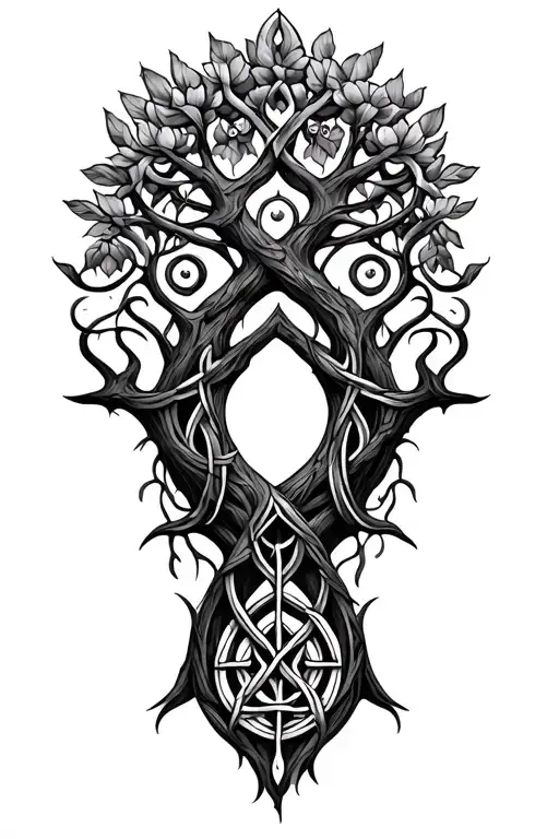celtic tree of life tattoo design idea