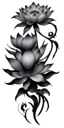 gothic flowers blooming lotus flower tattoo design idea