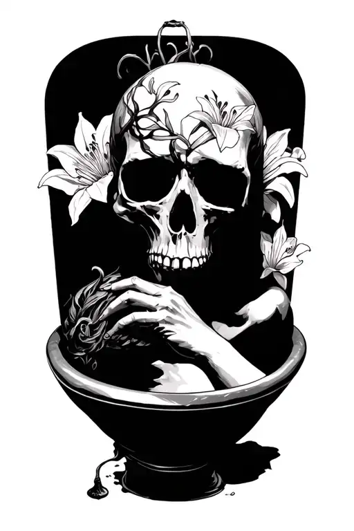 A7X death bath with lily's wrapped tattoo design idea