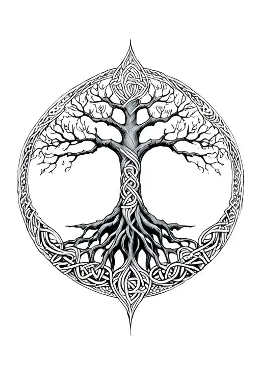 celtic tree of life tattoo design idea
