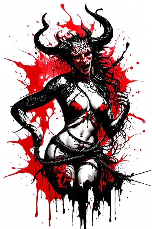 shibari demon bbw latina tattoo design idea