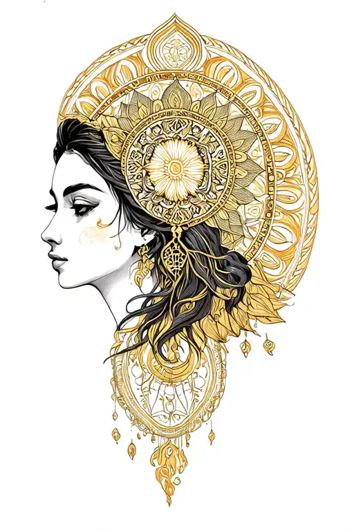 virgo symbol , virgo woman , mandala tattoo design idea