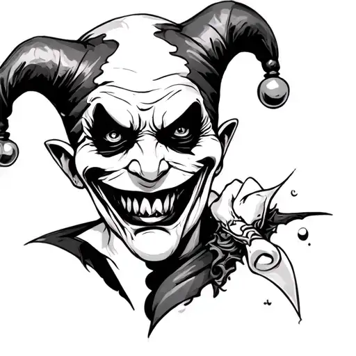 Evil Jester tattoo design idea