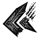 arrow going tattoo design idea