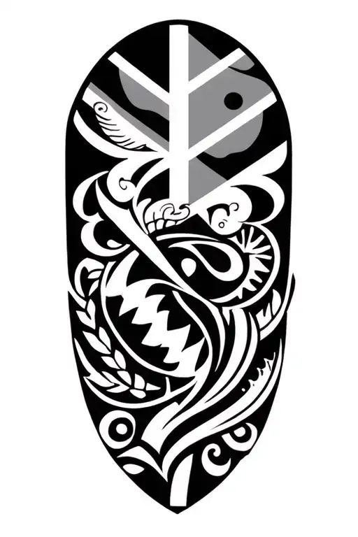 Maori Tattoo with it conceived: Feyenoord, Westland flag, with the name: Priscilla tattoo design idea