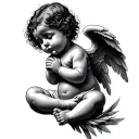 Black Baby Angel tattoo design idea