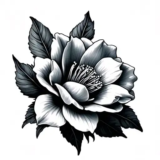 I want the outline (with a single line) of a gardenia flower  tattoo design idea