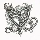 heart shaped fishing hooks  tattoo design idea