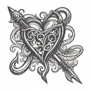 heart shaped fishing hooks  tattoo design idea