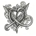 heart shaped fishing hooks  tattoo design idea