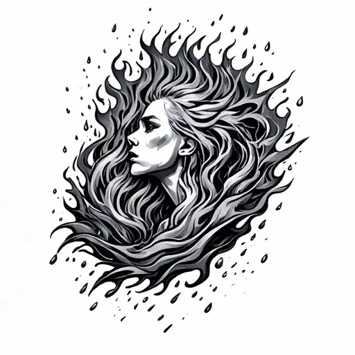 motive thru the fire and rain tattoo design idea