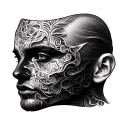 Double Face tattoo design idea