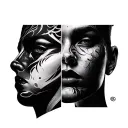Double Face tattoo design idea