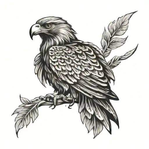 golden eagle silhouette with sunflower background tattoo design idea