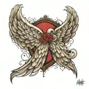 broken angel wings tattoo design idea