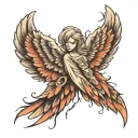 broken angel wings tattoo design idea