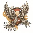 broken angel wings tattoo design idea