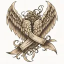 broken angel wings tattoo design idea