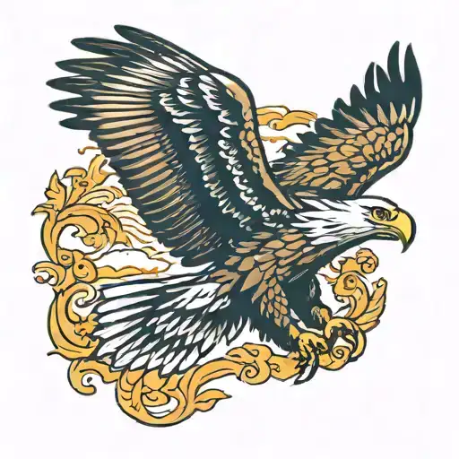 soaring Golden Eagle flying eagle tattoo design idea