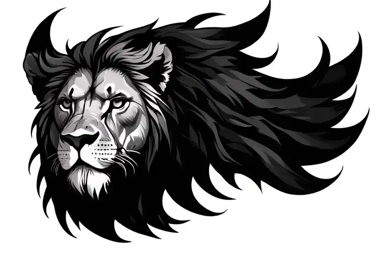 Aslan Kartal combination black tattoo design idea