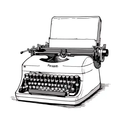 typewriter being erased tattoo design idea