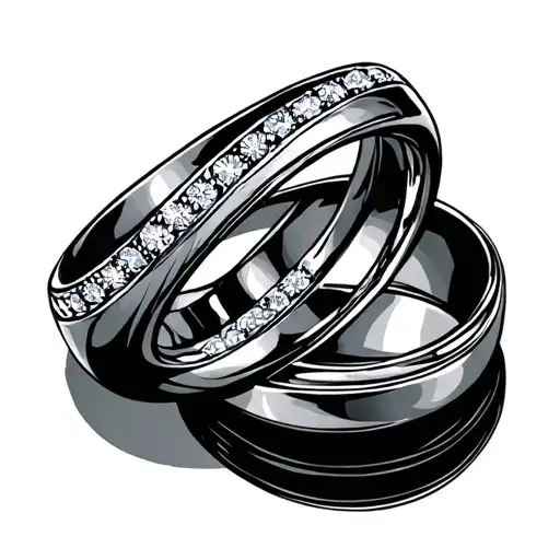 wedding rings tattoo design idea