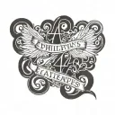 Philippians 4:13 written tattoo design idea