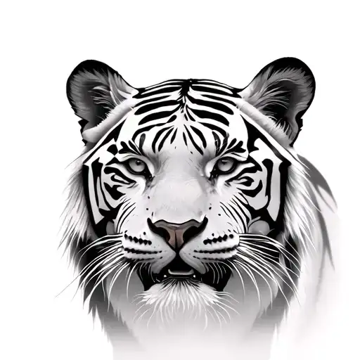 White tiger tattoo design idea