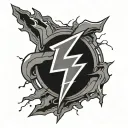 psi symbol in the shape of lighting bolt tattoo design idea