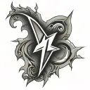 psi symbol in the shape of lighting bolt tattoo design idea