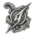 psi symbol in the shape of lighting bolt tattoo design idea