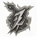 psi symbol in the shape of lighting bolt tattoo design idea