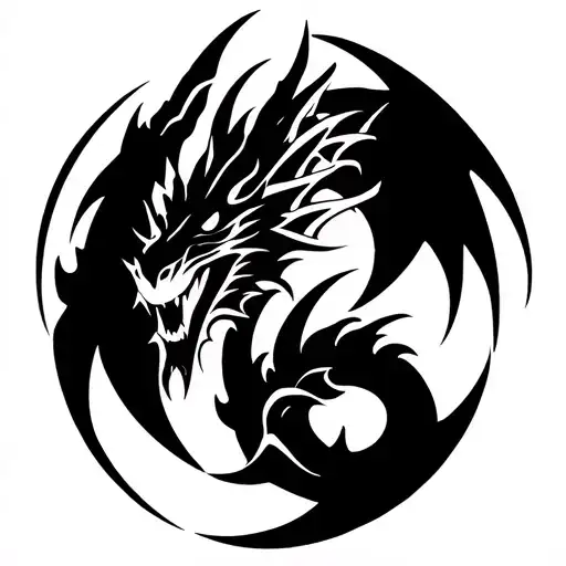 DEMONIC DRAGON tattoo design idea