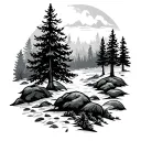 elbow simple geometric woodland tattoo design idea