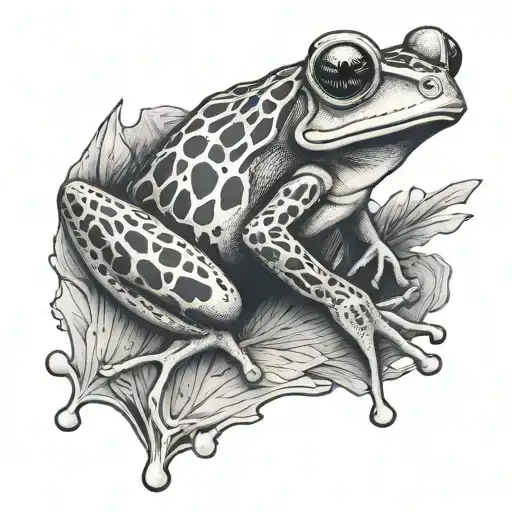 banjo frog tattoo design idea