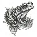 banjo frog tattoo design idea