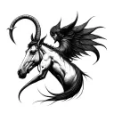 Sagittarius and Fucked Libra tattoo design idea