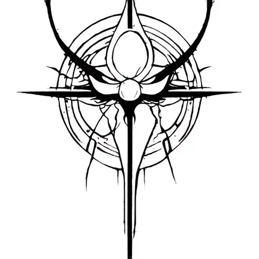 fineline blasphemic tattoo design idea