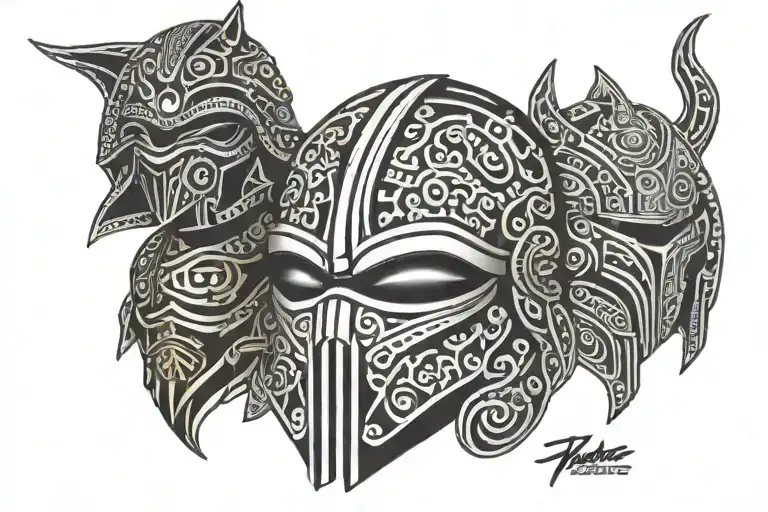 star wars, villain, tribal pattern tattoo design idea