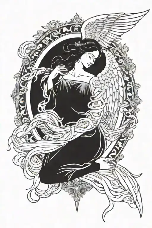 seraphim angel tattoo design idea