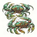 giant crab fighting giant kraken attacking tattoo design idea