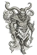krampus full body shaped like tattoo design idea