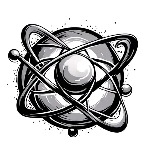 hydrogen atom tattoo design idea