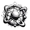 hydrogen atom tattoo design idea
