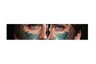 • A head split in half (as if cut vertically), in a realistic or dark art style.• On one side (right, for example):• A tattoo design idea