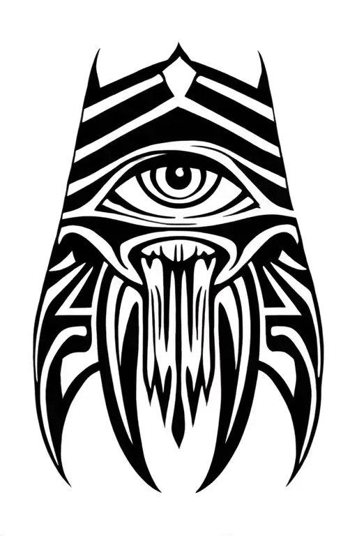 egyptian eye of horus with fangs tattoo design idea