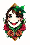 smiley face tattoo design idea