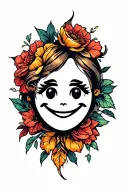 smiley face tattoo design idea